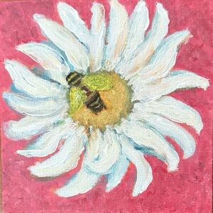 2 Floral Acrylic Canvas Art Paintings